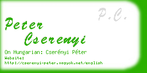 peter cserenyi business card